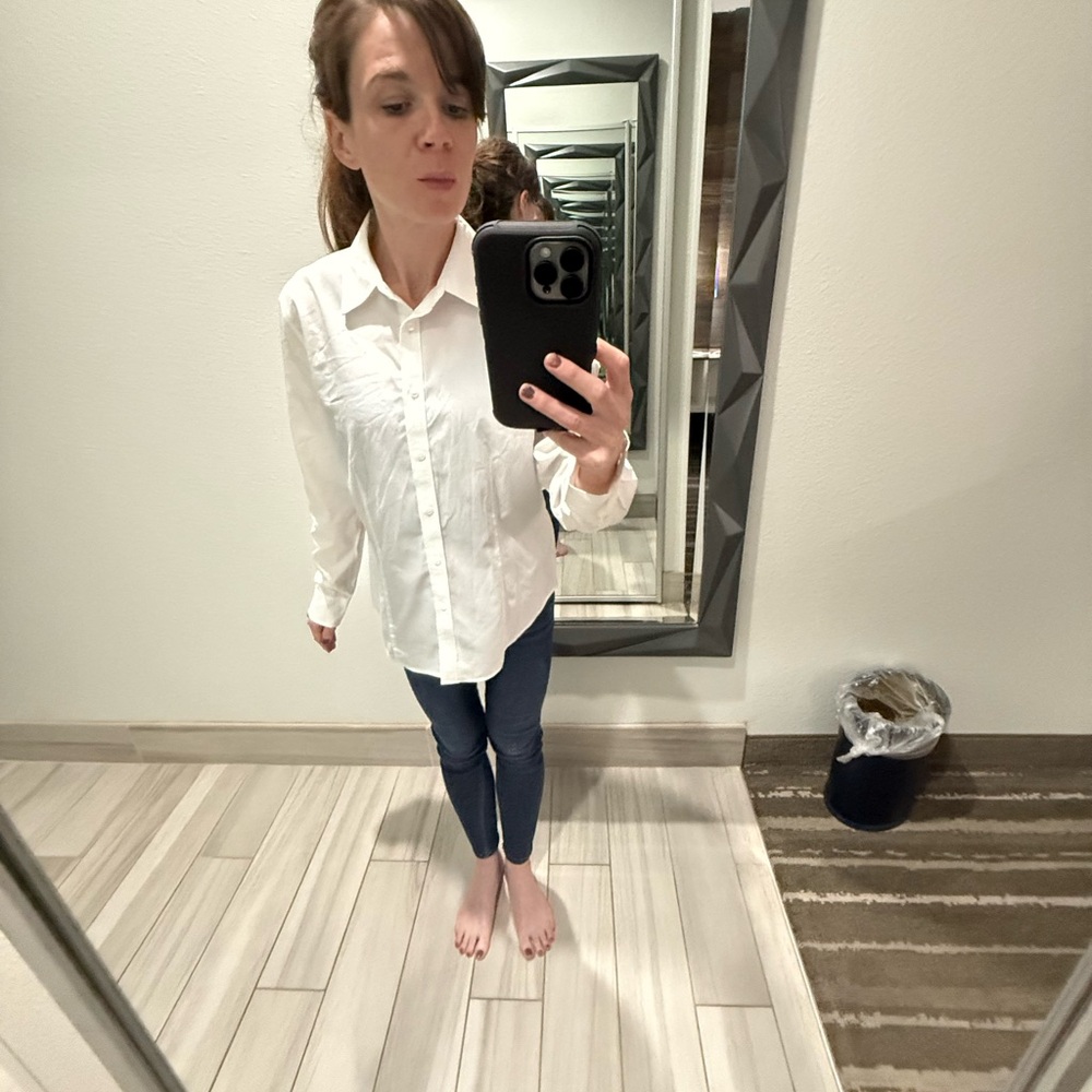 Talbots Ivory Button-Up Blouse - image 4